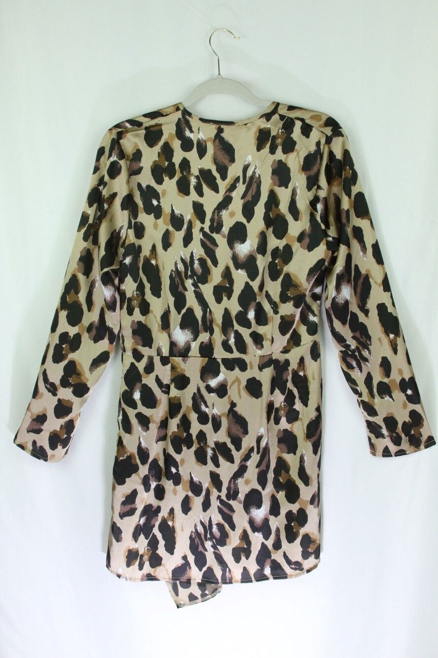 Club London Dress Leopard V-Neck Long Sleeve US 10 UK14 New - Picture 5 of 12
